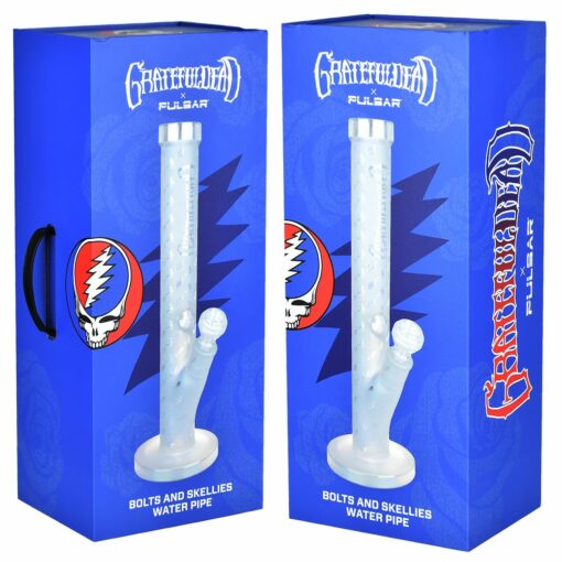 Shop Pulsar Grateful Dead 15.5" Skellies & Bolts Straight Tube Bong - Ice Catcher, 14mm Slide in australian