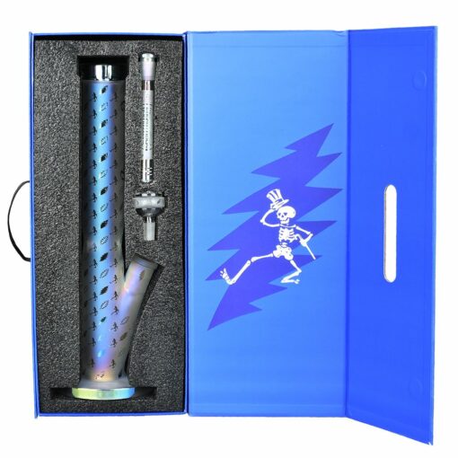 Shop Pulsar Grateful Dead 15.5" Skellies & Bolts Straight Tube Bong - Ice Catcher, 14mm Slide in australian