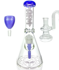 Shop 12" AFM Chubbi Beaker Clear Colored Lip Beaker Bong + Dry Catcher Bundle in australian