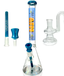 Shop 18" AFM AI God Horus 9mm Glass Beaker Bong + Dry-Catcher Bundle Set in australian