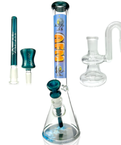 Shop 18" AFM AI God Osiris 9mm Glass Beaker Bong + Ash Catcher Bundle in australian