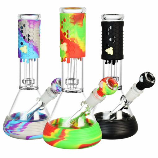 Shop Bees! UV Silicone & Glass Water Pipe in australian