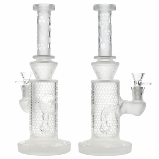 Shop BIIGO Frosted Hive Hitter Water Pipe | 10" | 14mm F in australian