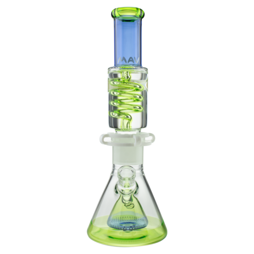 Shop MAV Glass 14" Beaker Bong with Freezable Glycerin Coil & Pyramid Perc in australian