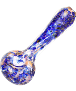 Shop Blue & Gold Fumed Swirl Spoon Pipe in australian