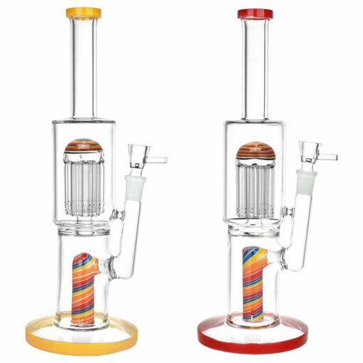 Shop Burgeoning Bliss Glass Water Pipe - 12" Tall with Jellyfish and Barrel Percolators in australian