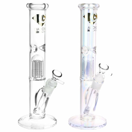 Shop Diamond Glass Gold Pearl 8-Arm Perc Water Pipe - 12 inches in australian