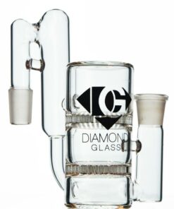 Shop 18mm 90 Degree Double Honeycomb Recycler Ash Catcher by Diamond Glass in australian