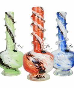 Shop Ethereal Swirl Soft Glass Water Pipe - 12" / Colors Vary in australian