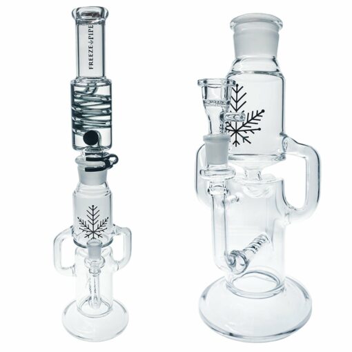 Shop Freeze Pipe Recycler Bong with Honeycomb Bowl & Glycerin Chamber for Enhanced Filtration in australian