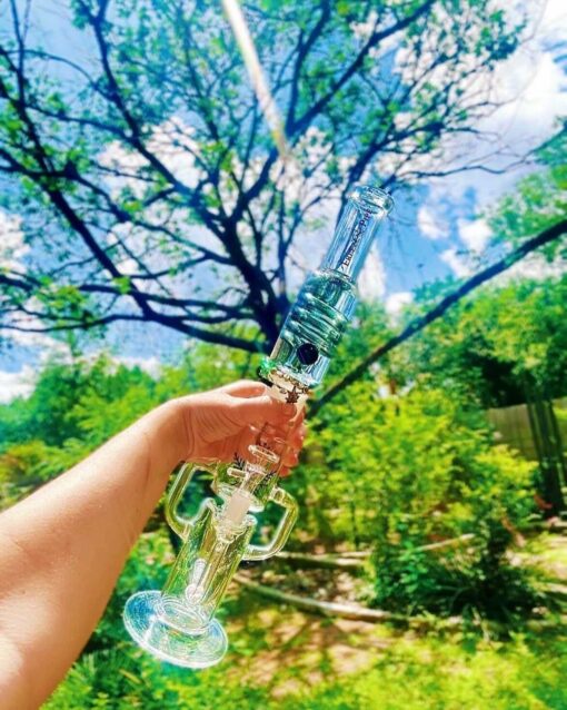 Shop Freeze Pipe Recycler Bong with Honeycomb Bowl & Glycerin Chamber for Enhanced Filtration in australian