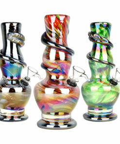 Shop Fumed Spiral Wrapped Soft Glass Water Pipe - 8.5" in australian