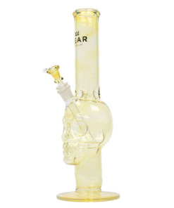 Shop Gear Premium Color Changing Skull Straight Tube Glass Water Pipe | 15" | 14mm F | Licensed Gift Box Included in australian