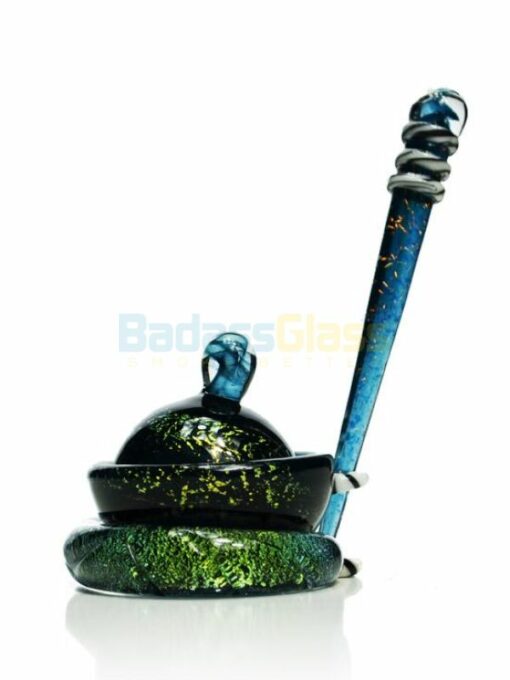 Shop Green and Blue Shimmer Dish and Dabber set by Empire Glassworks in australian