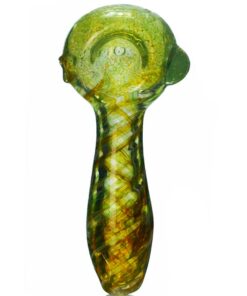 Shop Yellow Green Swirl Glass Pipe in australian