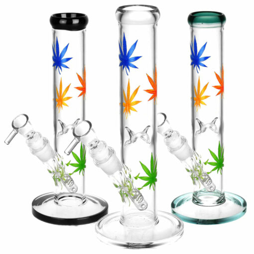 Shop Hemp Leaf Straight Tube Water Pipe in australian