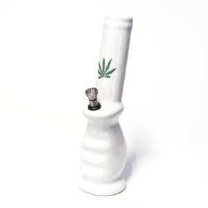 Shop Gripper Ceramic Bong - White (Green Leaf) in australian