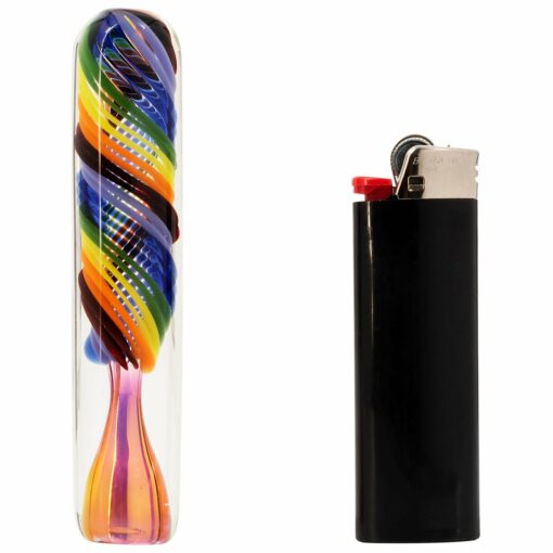 Shop LA Pipes "Twisted Rainbow" Fumed Glass Chillum in australian