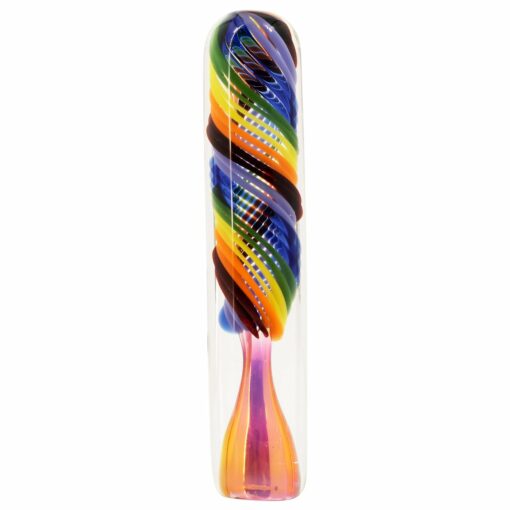 Shop LA Pipes "Twisted Rainbow" Fumed Glass Chillum in australian