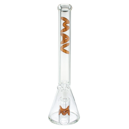 Shop MAV Glass Mav - 5mm Woodgrain Slab Beaker Bong And Ash Catcher Combo - 18" in australian