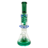 Shop MAV Glass Teal And Green Slitted Pyramid Beaker Freezable Coil System in australian