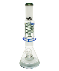 Shop MAV Glass White And Transparent Black Slitted Pyramid Beaker Freezable Coil System in australian