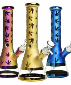 Shop Metallic Hemp Leaf Water Pipe in australian