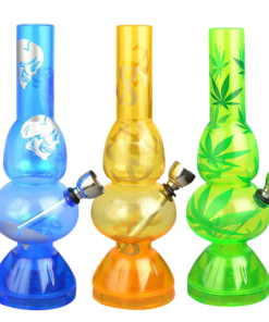 Shop Mini Acrylic Double Bubble Water Pipe with Built in Grinder Base in australian