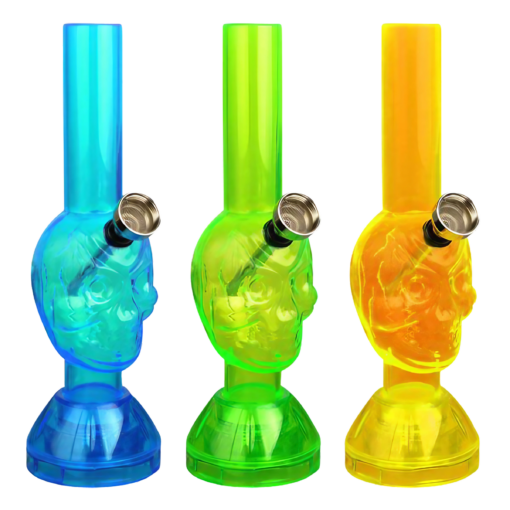 Shop Mini Acrylic Skull Water Pipe with Built in Grinder Base in australian