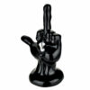 Shop One-Fingered Salute Ceramic Water Pipe | 8.5" | Black in australian