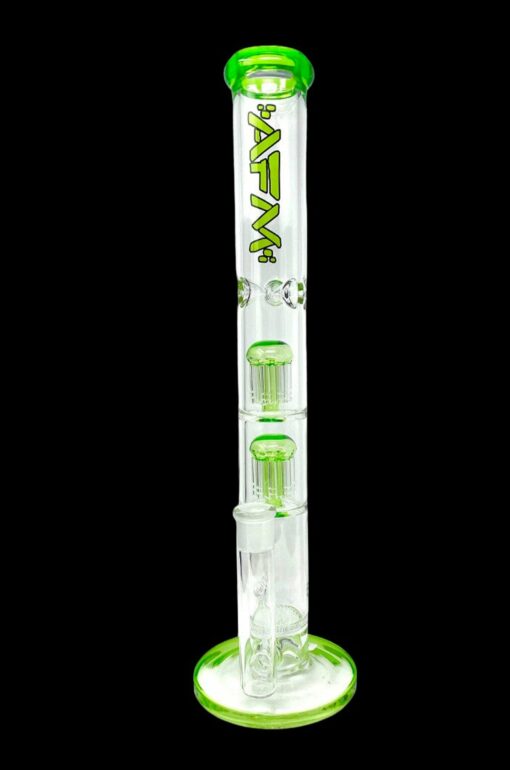 Shop AFM Glass Ripper Double Arm Perc Glass Straight Tube Bong in australian