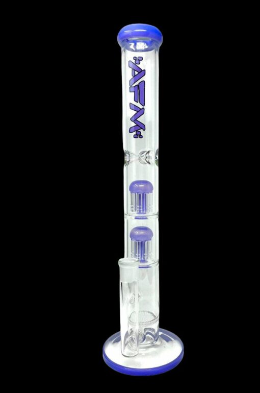 Shop AFM Glass Ripper Double Arm Perc Glass Straight Tube Bong in australian