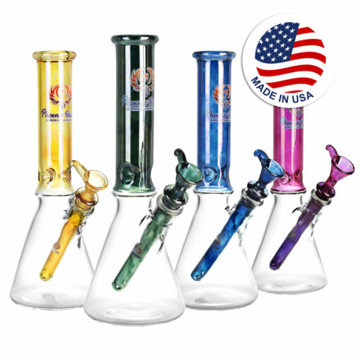 Shop Phoenix Rising Metallic Top Beaker Water Pipe | 12" | 14mm F in australian