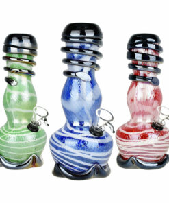 Shop Phunky Fumed Striped Soft Glass Water Pipe - 8.5 Inches in australian