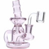 Shop Pink Mini Recycler Water Pipe with Quartz in australian