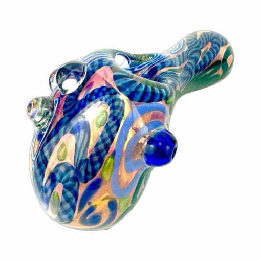 Shop Worked Dichro Multi Colored Glass Hand Pipe in australian