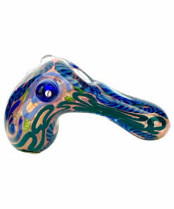 Shop Worked Dichro Multi Colored Glass Hand Pipe in australian