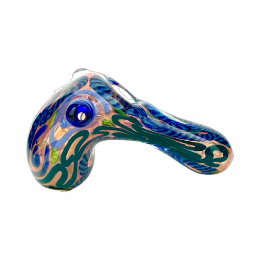 Shop Worked Dichro Multi Colored Glass Hand Pipe in australian