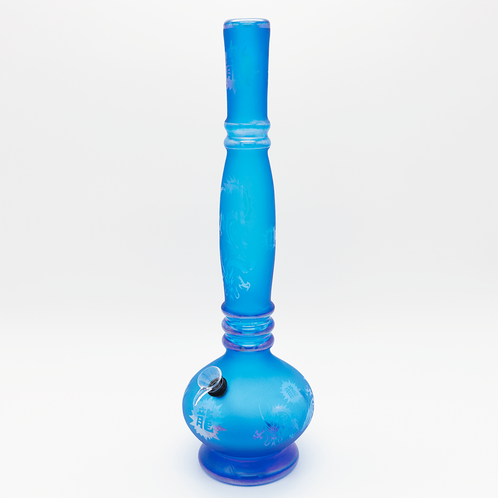 Shop Chinese Dragon Glass Bong - Frosted Light Blue in australian