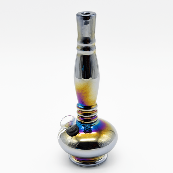 Shop GLASS BONG- MAGNETIC 24cm SILVER OIL SLICK S/GLASS in australian