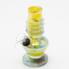 Shop GLASS BONG- MINI NOVA 14cm METALLIC YELLOW W/AQUA CLOUD S/GLASS in australian