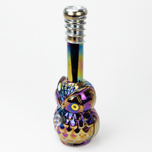 Shop GLASS BONG-NIGHT WATCHER OWL 33.5cm OIL SLICK RAINBOW S/GLASS in australian