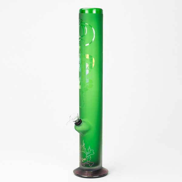 Shop GLASS BONG- SKULL ISLAND 43cm MATTE GREEN S/GLASS in australian
