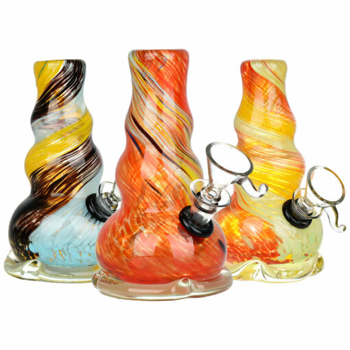 Shop Retro Vapes 5" Earth Tone Spiral Soft Glass Water Pipe in australian