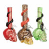 Shop Sacred Skull Soft Glass Water Pipe - 10.5 Inches Tall in australian