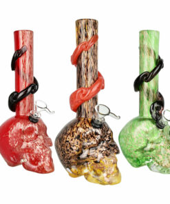 Shop Sacred Skull Soft Glass Water Pipe - 10.5 Inches Tall in australian