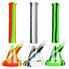 Shop Showerhead Pyramid Perc Striped Silicone & Glass Water Pipe in australian