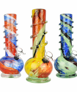 Shop Spherical Swirl Soft Glass Water Pipe - 9.75" / Colors Vary in australian