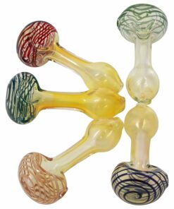 Shop LA Pipes Compact Color-Shift Glass Spoon Pipe with Spiral Design in australian