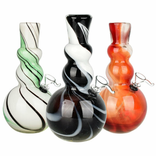 Shop Bright Idea 9.5" Bodacious Spiral Stripe Soft Glass Water Pipe in australian